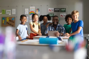 A portrait of an African-American male teacher